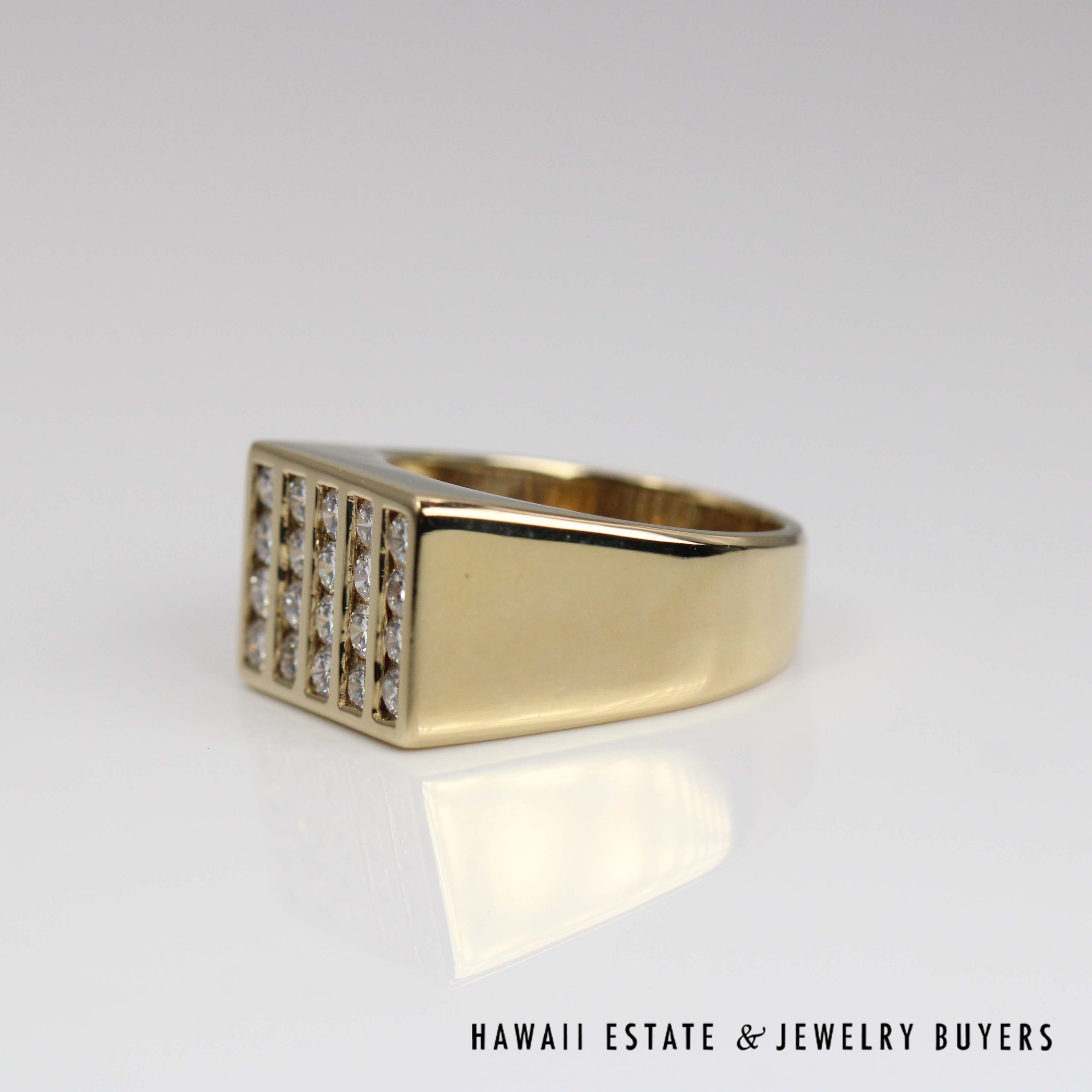 1ctw VVS/FG Diamond Channel Set Gents Ring 18k Yellow Gold Size 9.5, 16.9g - Image 5