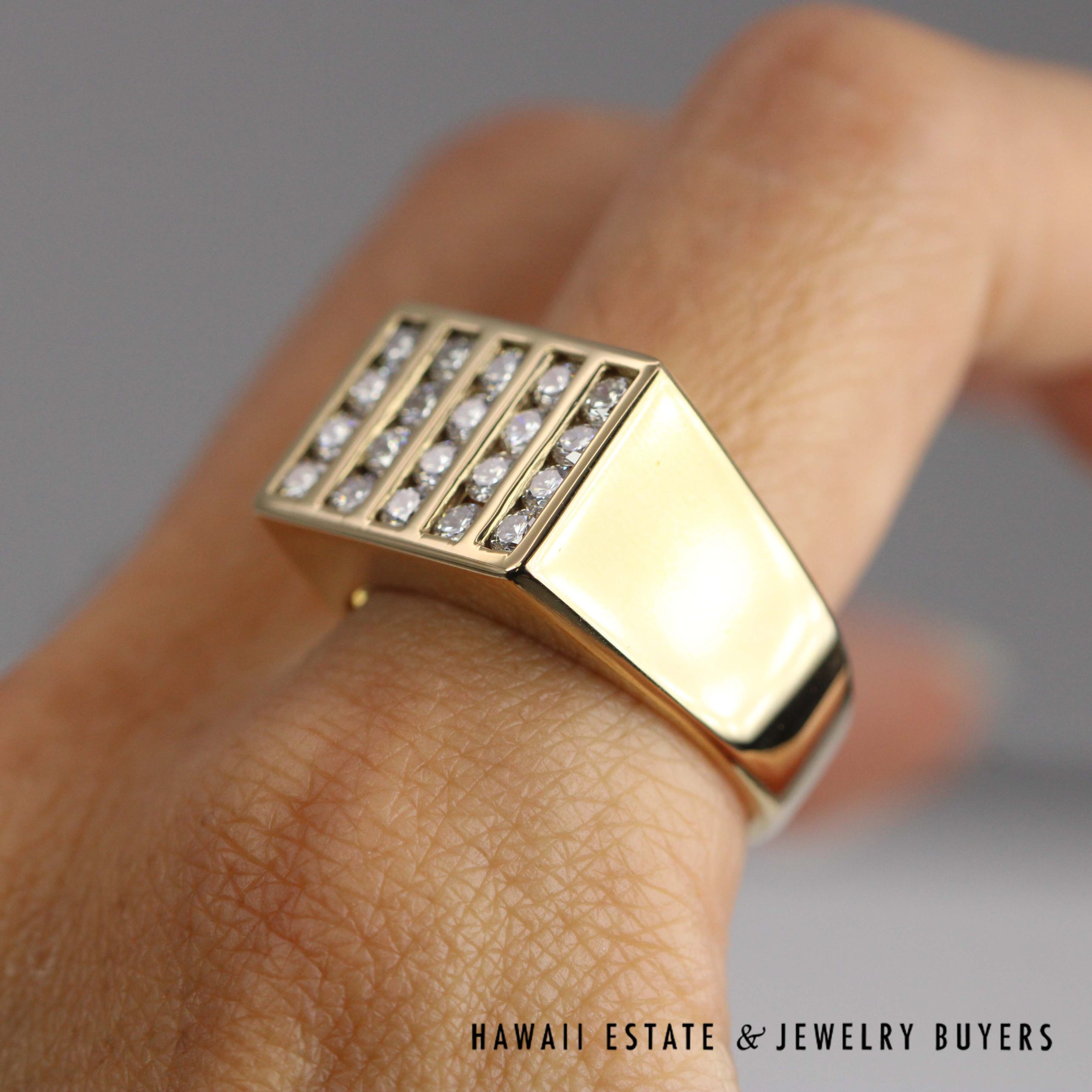 1ctw VVS/FG Diamond Channel Set Gents Ring 18k Yellow Gold Size 9.5, 16.9g - Image 3