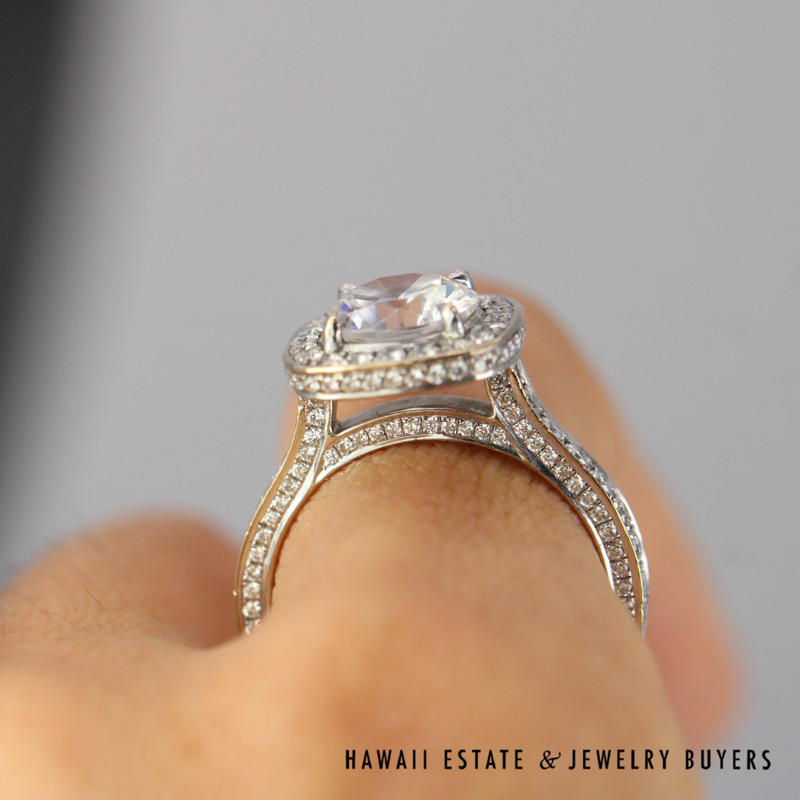 Daussi 1.22ctw VS/FG Diamond Semi-Mount Ring 14k White Gold Size 6.5 (Set with CZ) - Image 3