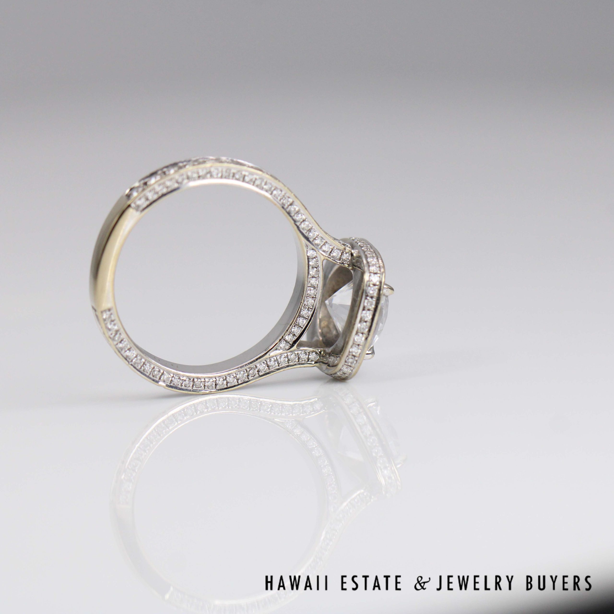 Daussi 1.22ctw VS/FG Diamond Semi-Mount Ring 14k White Gold Size 6.5 (Set with CZ) - Image 5