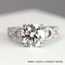 2.07ct Lab-Grown Diamond 0.65ctw Diamond 18k White Gold Engagement Ring Size 3.5