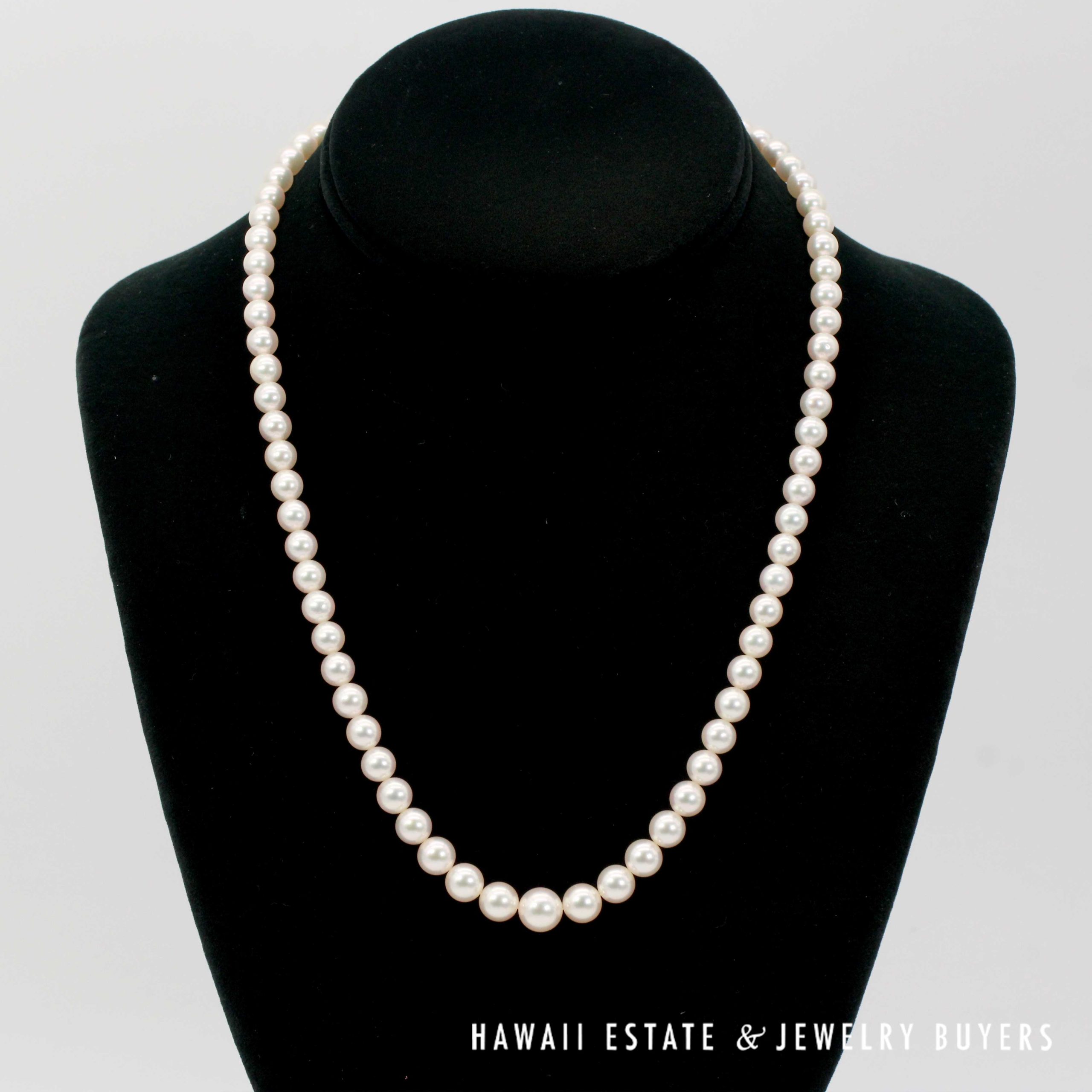 Mikimoto AAA Cultured Pearl Necklace Graduates from 5.5mm-8.5mm 18