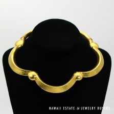 Vintage 1960's 22K Yellow Gold Hinged Collar Necklace 110.5g