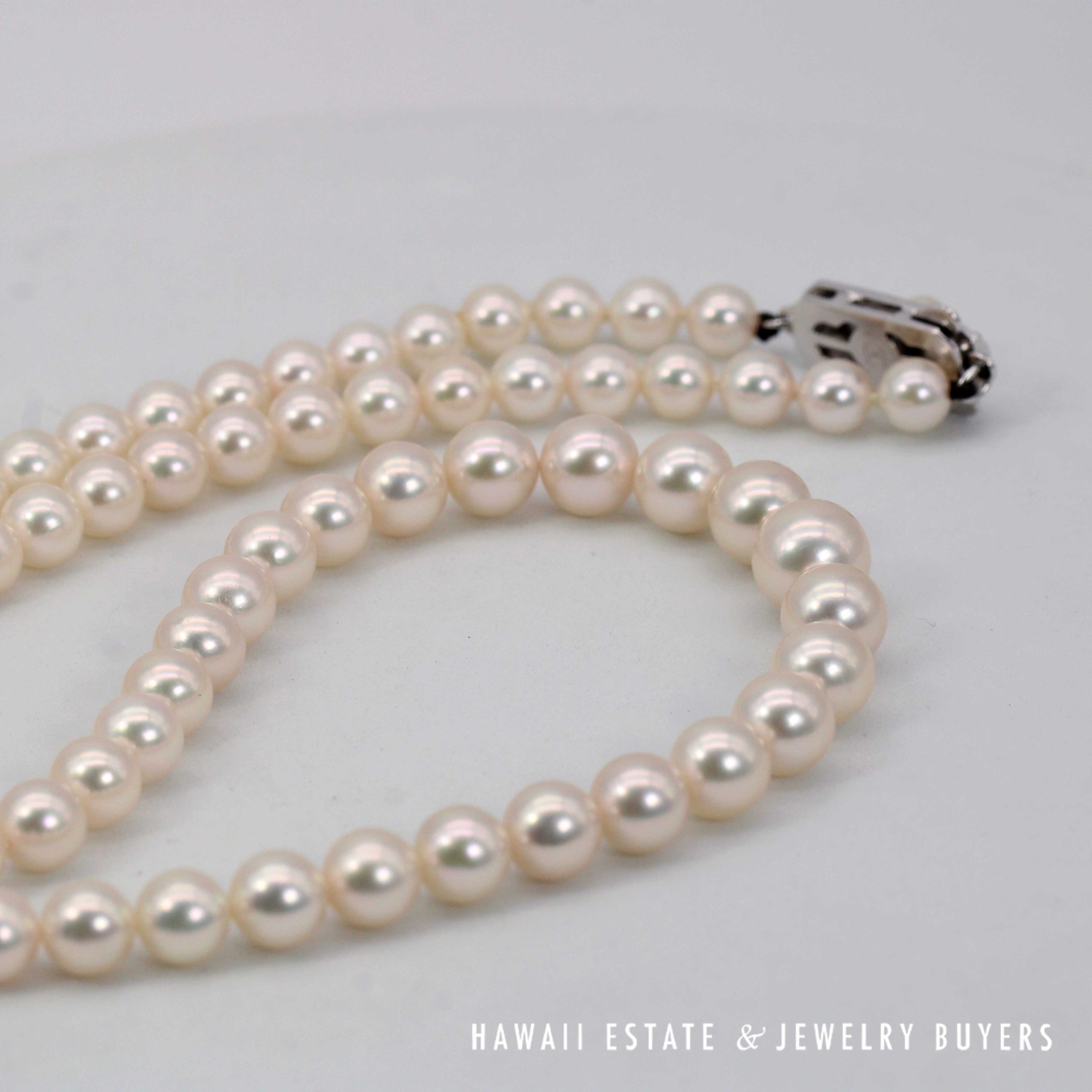 Mikimoto AAA Cultured Pearl Necklace Graduates from 5.5mm-8.5mm 18