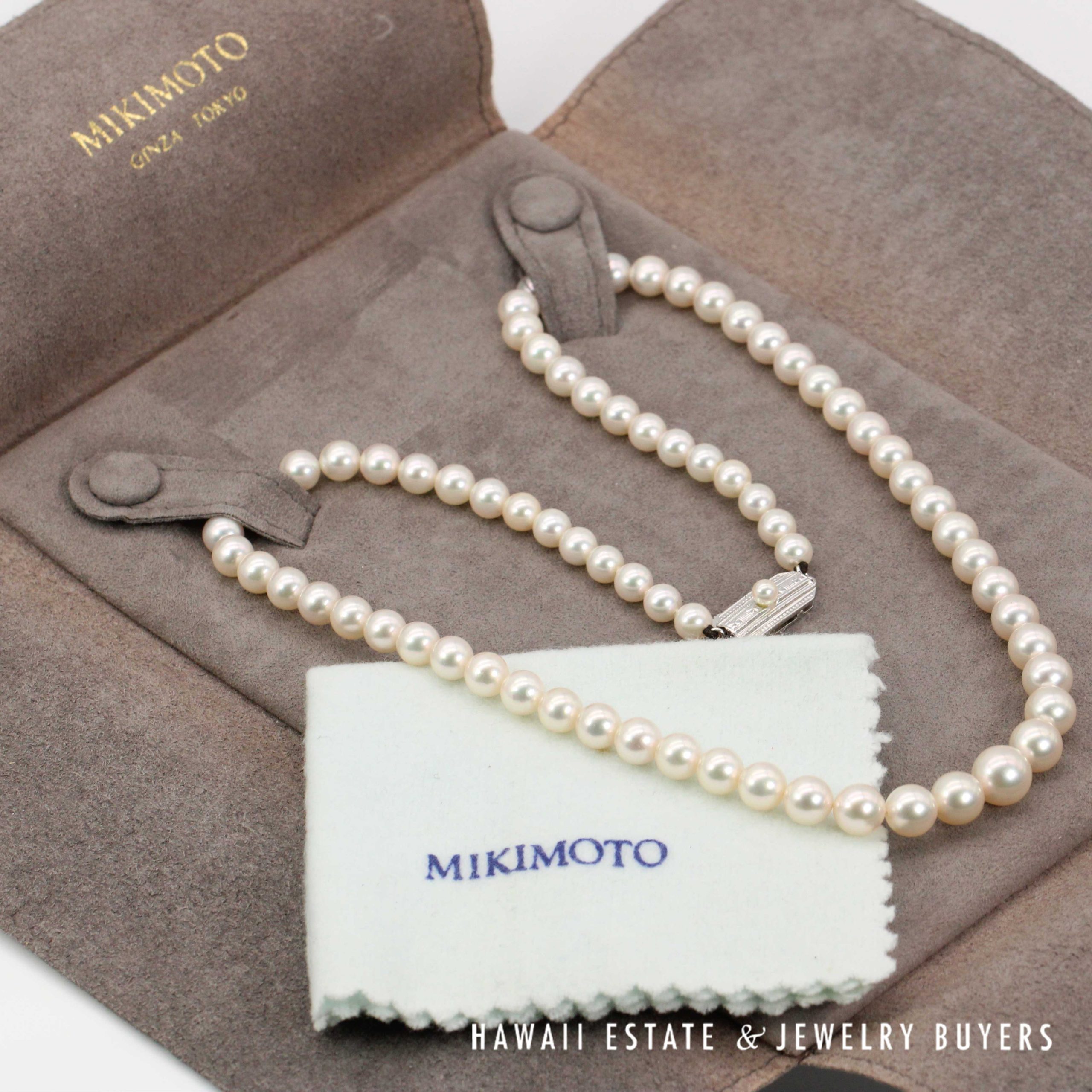 Mikimoto AAA Cultured Pearl Necklace Graduates from 5.5mm-8.5mm 18