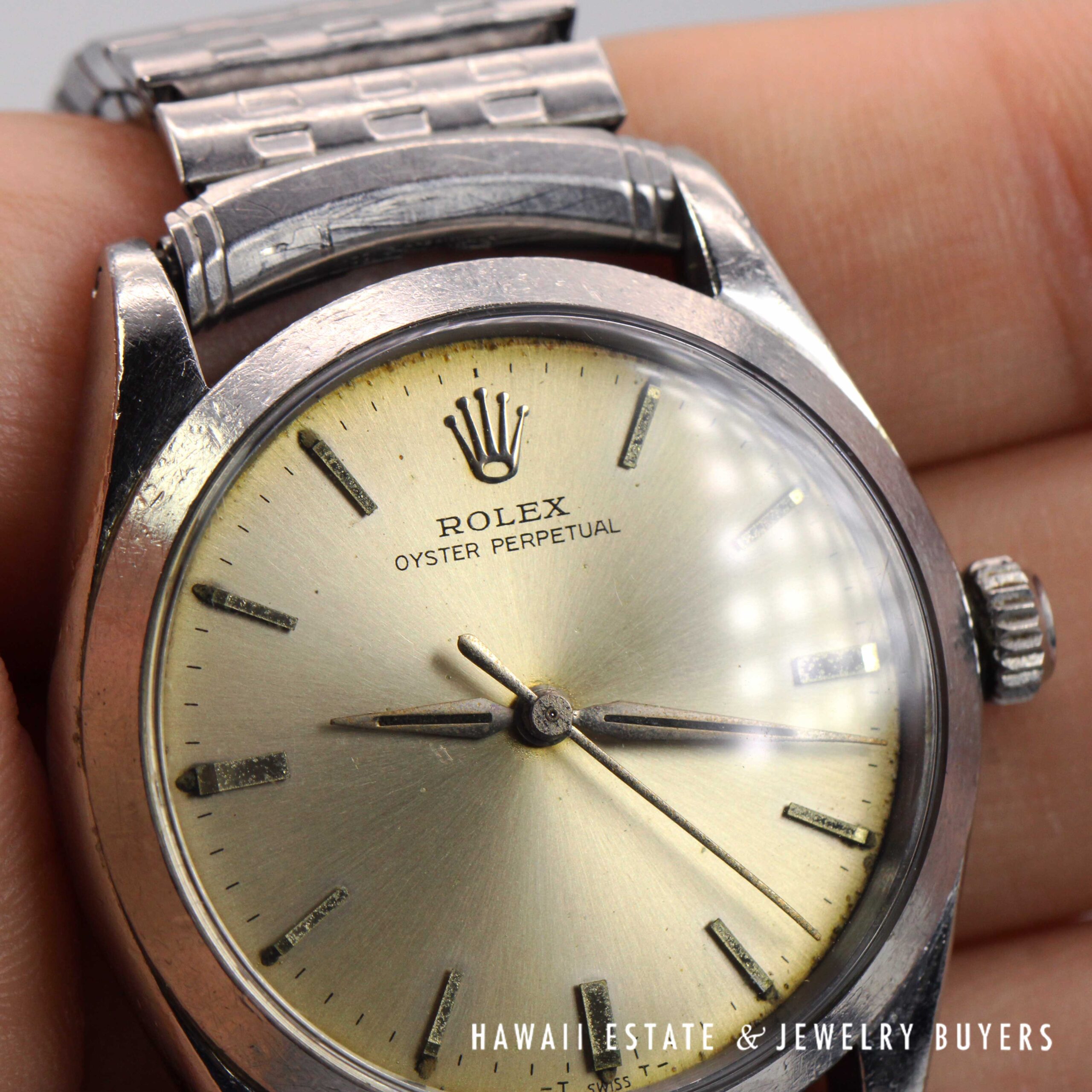 Rolex 34mm Oyster Perpetual Watch Ref 5552 w/ Stretch Band - Image 7