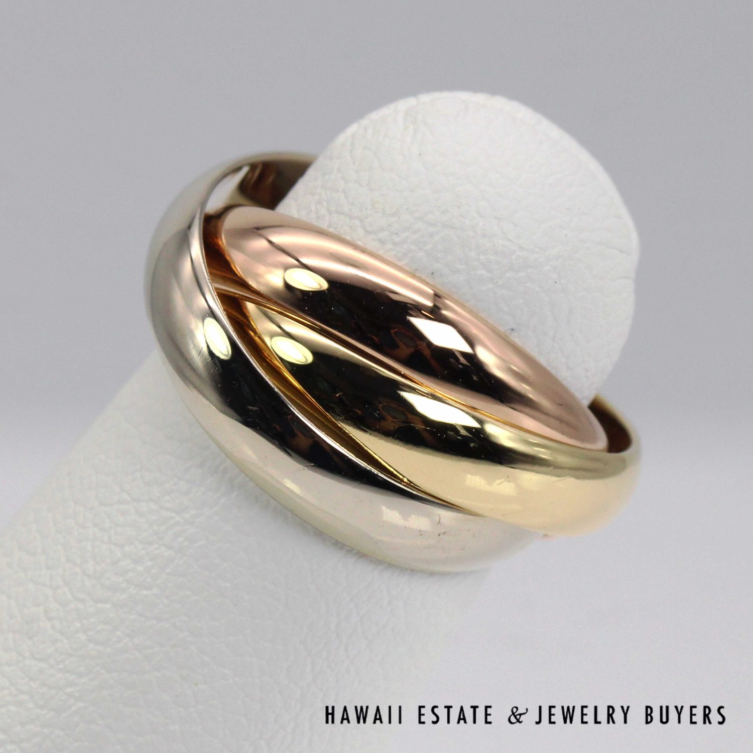 Cartier Les Must De Cartier Trinity 18K Tri-Tone Gold Ring Size 47