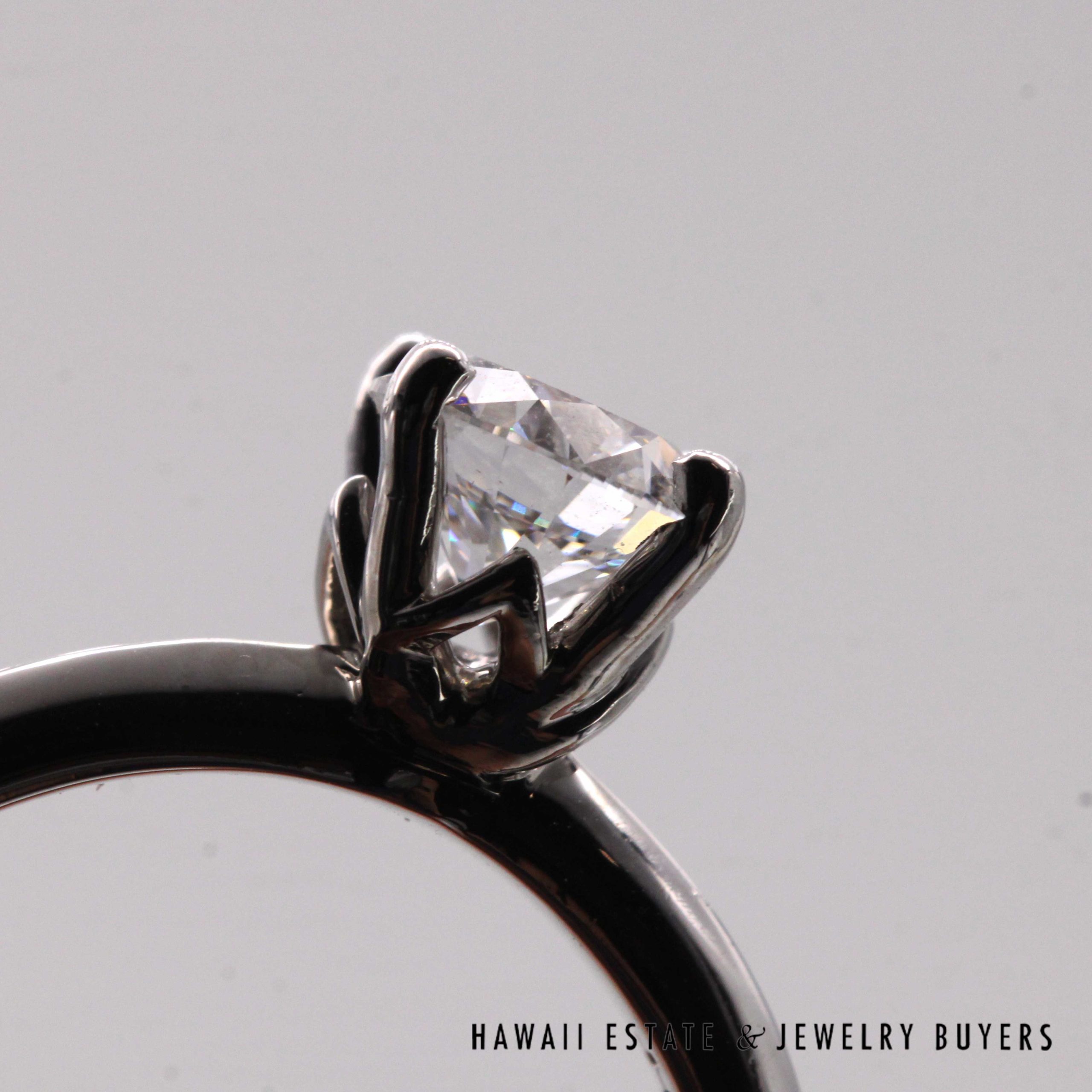 GIA 1CT Round Brilliant Natural Diamond Platinum Engagement Ring Sz 7 - Image 8