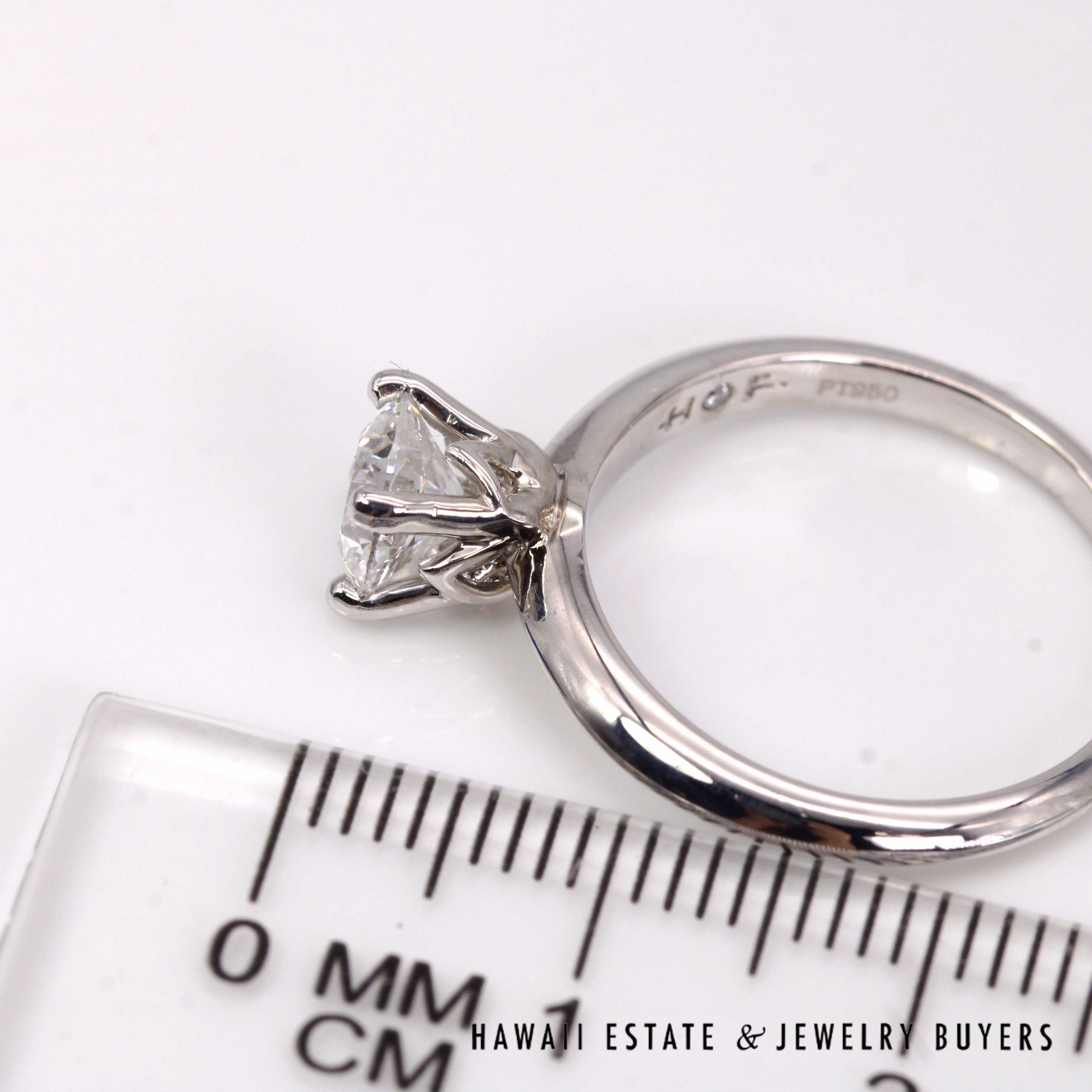 GIA 1CT Round Brilliant Natural Diamond Platinum Engagement Ring Sz 7 - Image 11