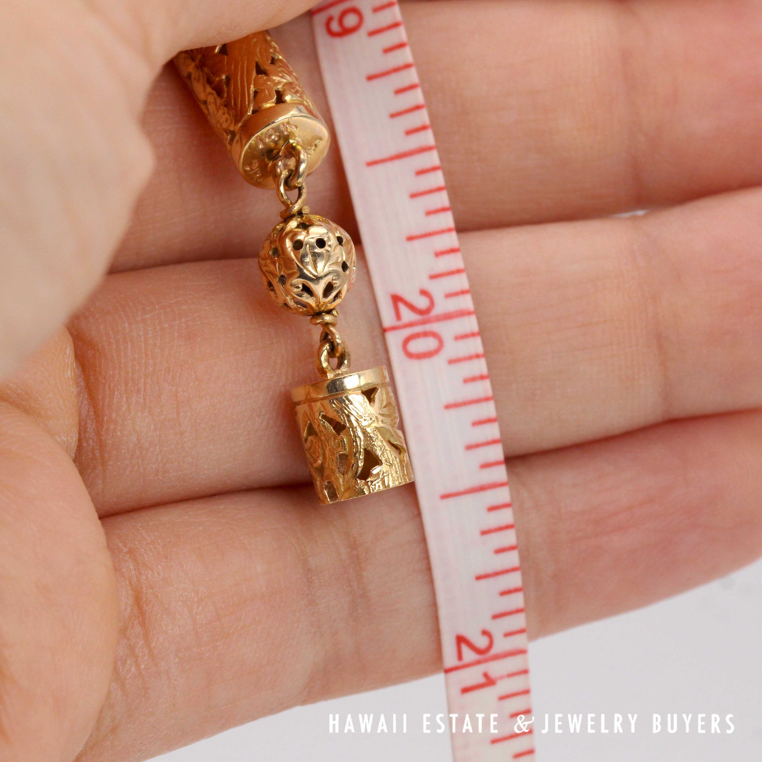 Ming's Hawaii Ball and Cylinder 14K Yellow Gold Necklace 20.5