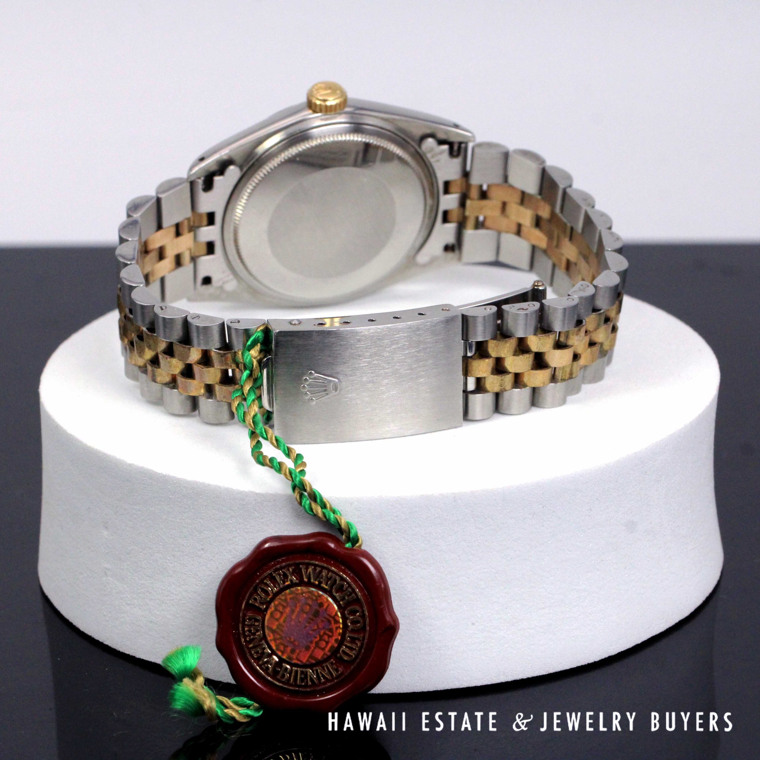 Rolex 36mm 2Tone Datejust Blue Diamond Dial Jubilee Band Watch REF 1601 Circa 1972 - Image 5