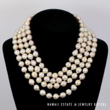 Baroque South Sea Pearl Necklace with Diamond 14K Yellow Gold Clasp 17"