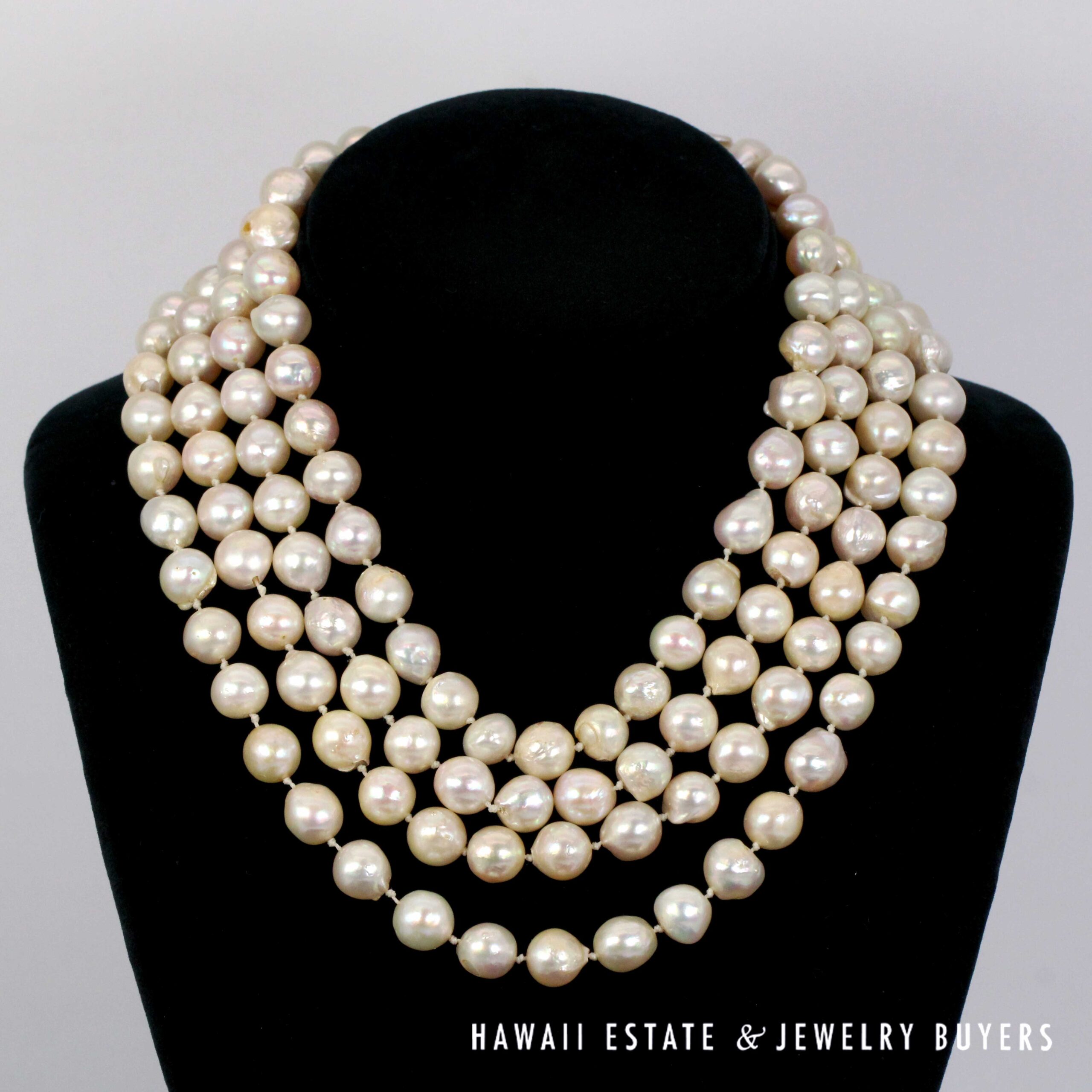 Baroque South Sea Pearl Necklace with Diamond 14K Yellow Gold Clasp 17"