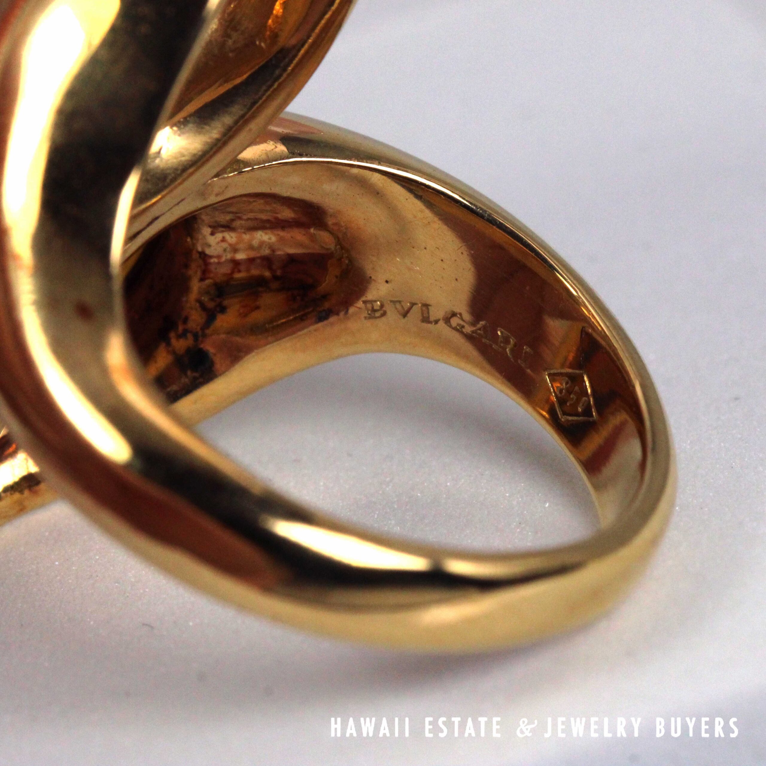 Bvlgari 5ctw Quartz & Madeira Vintage Moi Et Toi 20K Yellow Gold Ring Size 7.25 - Image 9