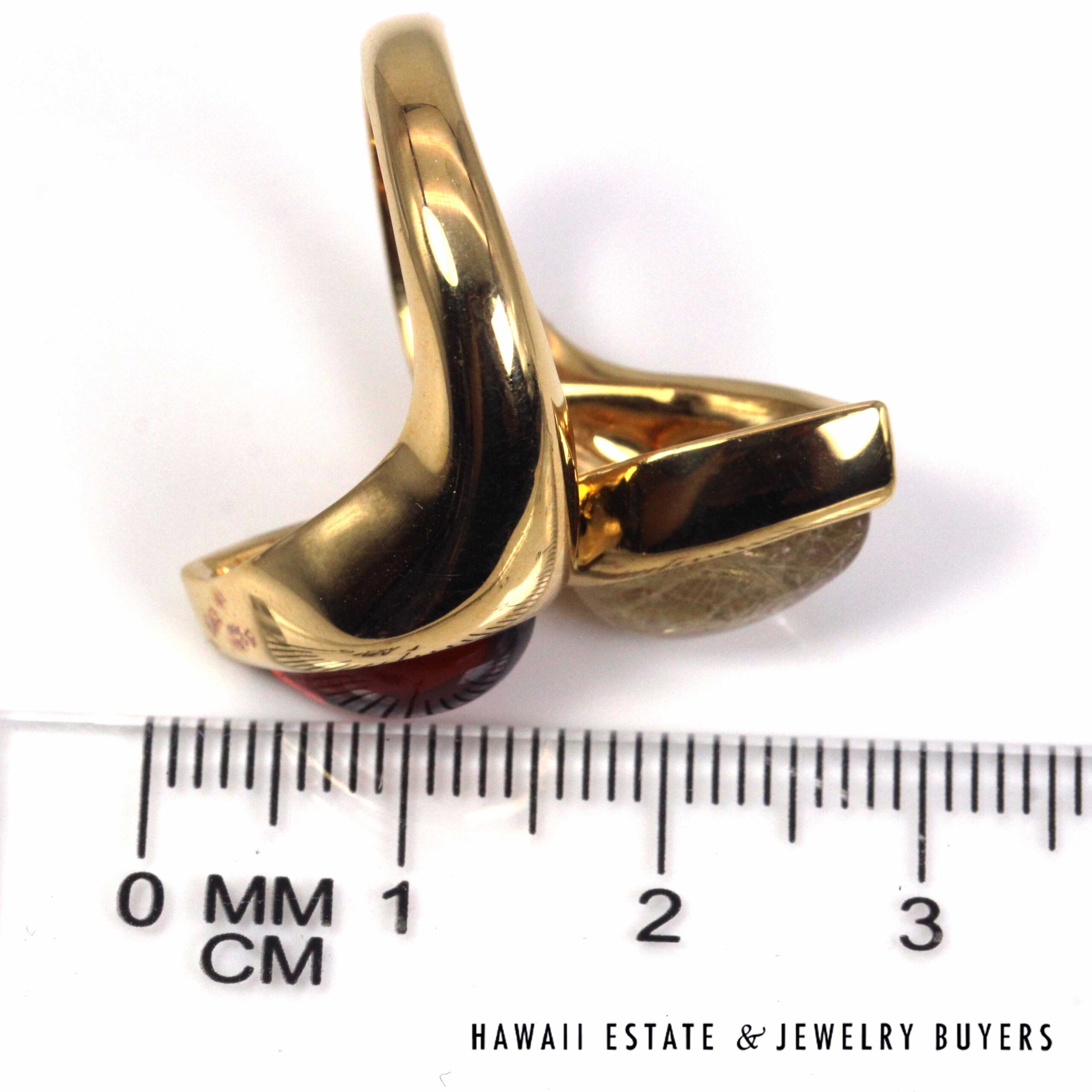 Bvlgari 5ctw Quartz & Madeira Vintage Moi Et Toi 20K Yellow Gold Ring Size 7.25 - Image 11