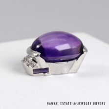 17.80ct Amethyst 0.15ctw Diamond 18K White Gold Pendant