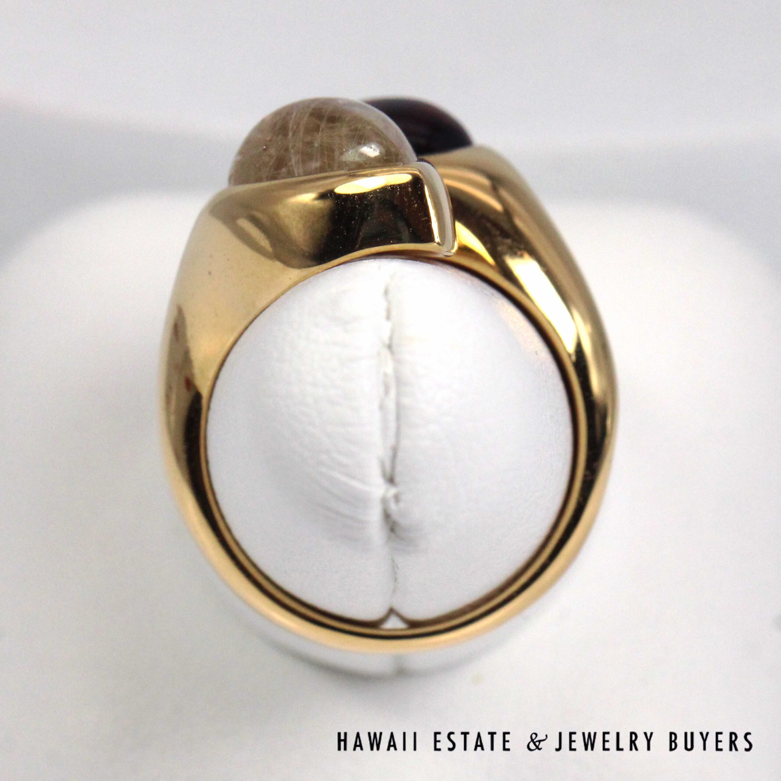 Bvlgari 5ctw Quartz & Madeira Vintage Moi Et Toi 20K Yellow Gold Ring Size 7.25 - Image 5