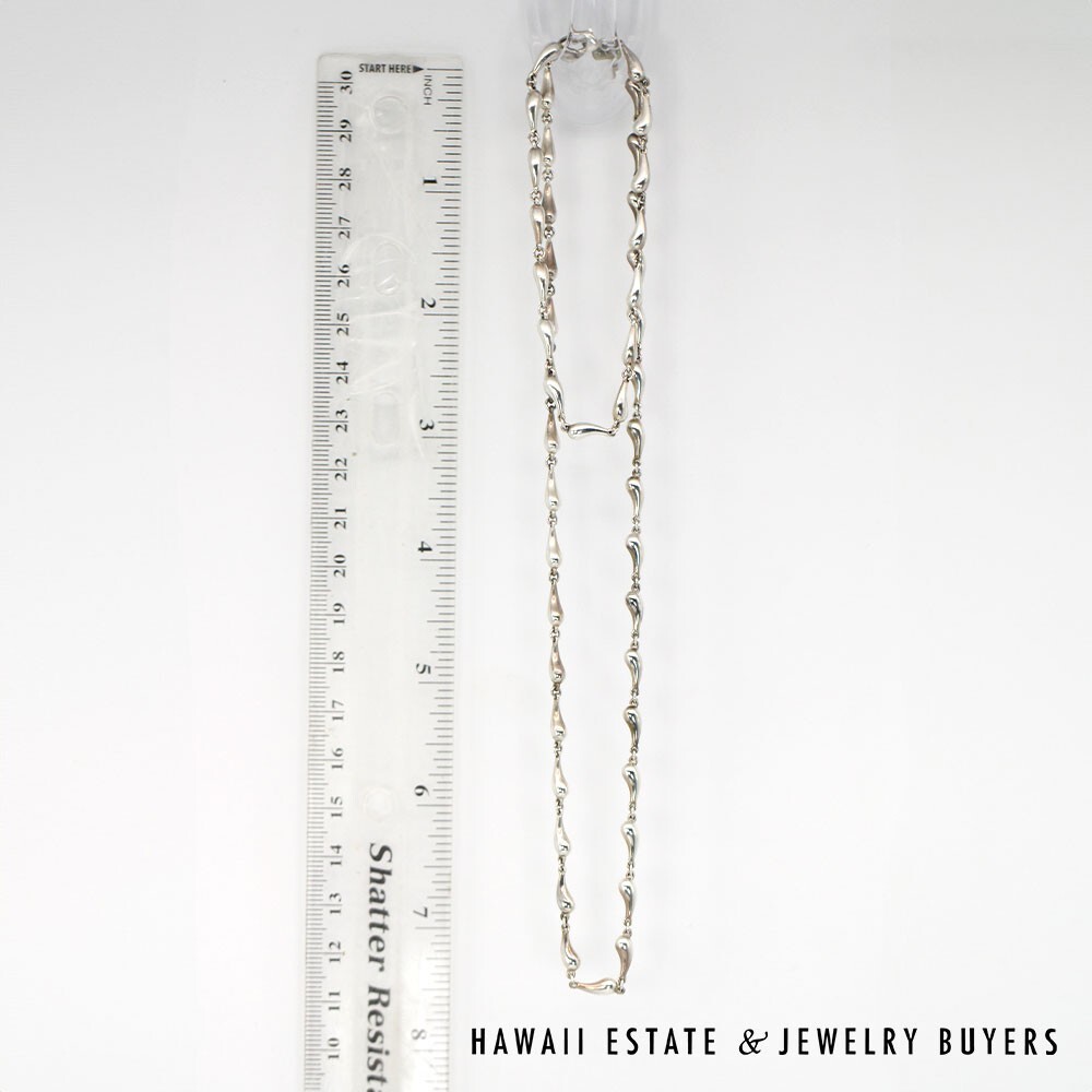 Tiffany & Co Elsa Peretti Silver Teardrop Necklace/Bracelet Set w/ Bag - Image 11