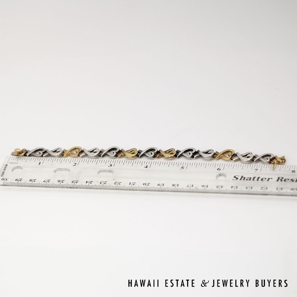 Tiffany & Co Paloma Picasso Loving Heart Bracelet 18K Gold 925 Silver Sz 7 - Image 11
