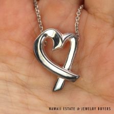 Tiffany & Co Paloma Picasso Loving Heart Silver Pendant and Chain 18"