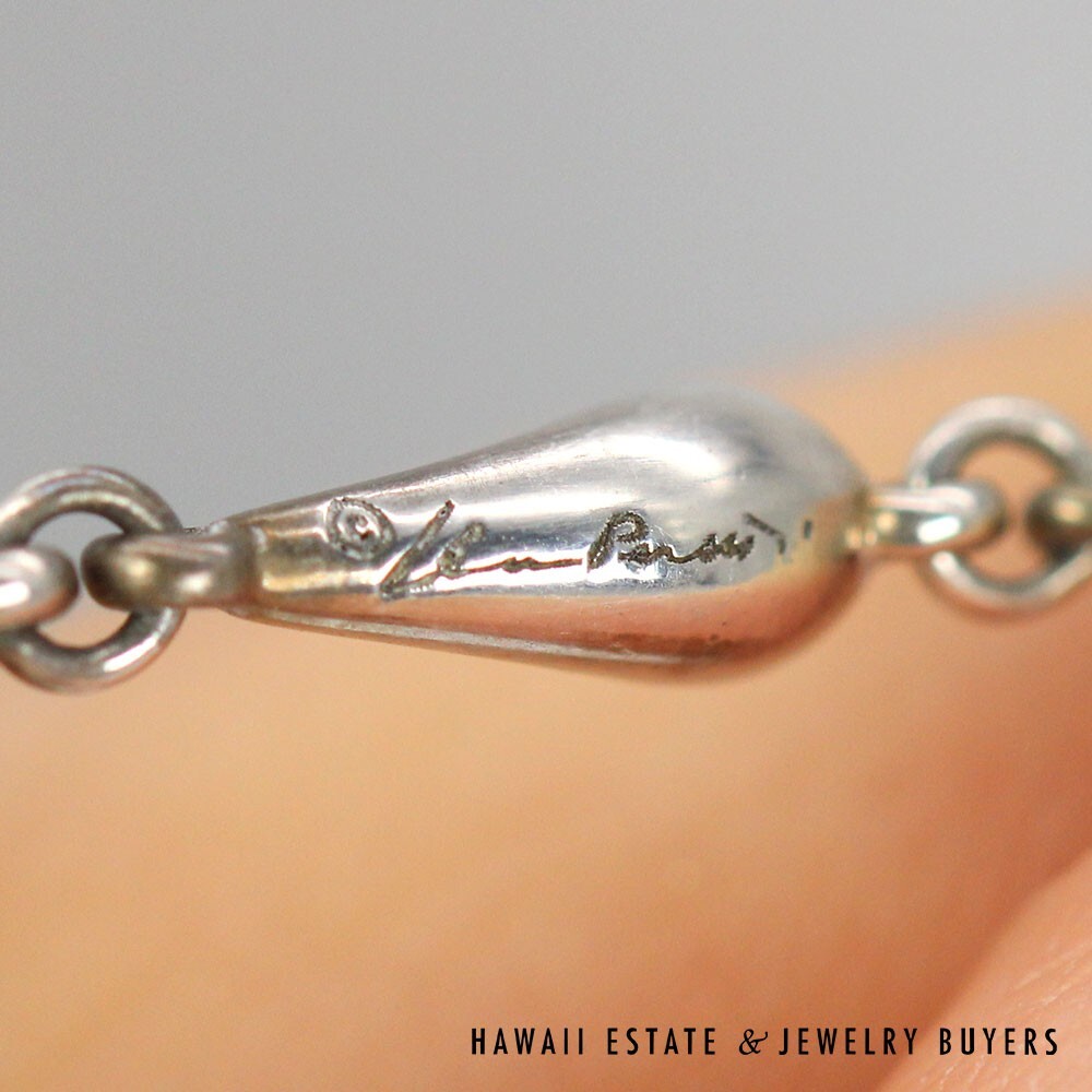 Tiffany & Co Elsa Peretti Silver Teardrop Necklace/Bracelet Set w/ Bag - Image 9