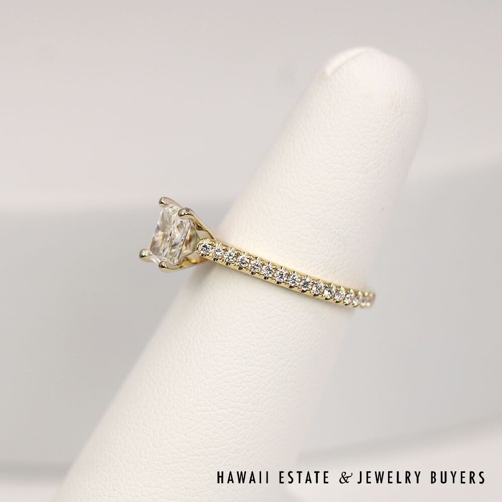 GIA 0.90CT Radiant Diamond 14K Yellow Gold Engagement Ring Size 6 - Image 3
