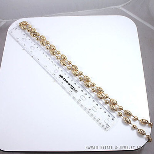 RARE MING'S HAWAII 2PC 14K YELLOW GOLD OVAL AND BALL NECKLACE W/ RECEIPT - Image 10
