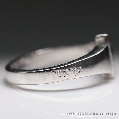 Bernard K. Passman Black Coral & Diamond Arrow 18K White Gold Ring Size 6.25 - Image 6