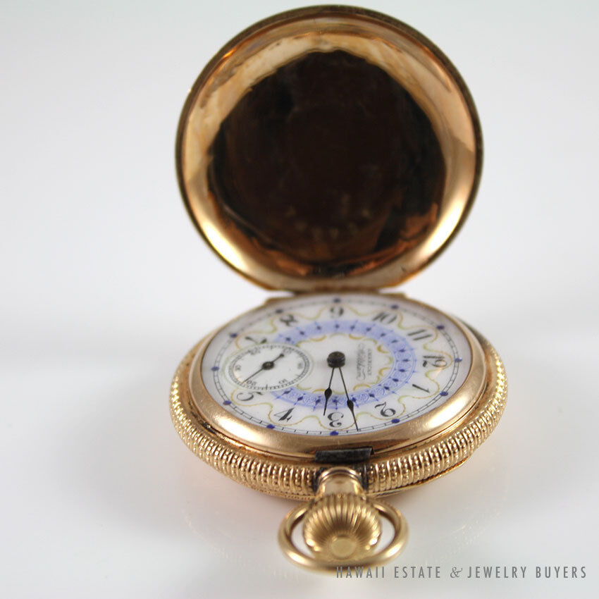 Antique 1898 American Waltham 14K Gold Hunter Case 41.5mm Pocket