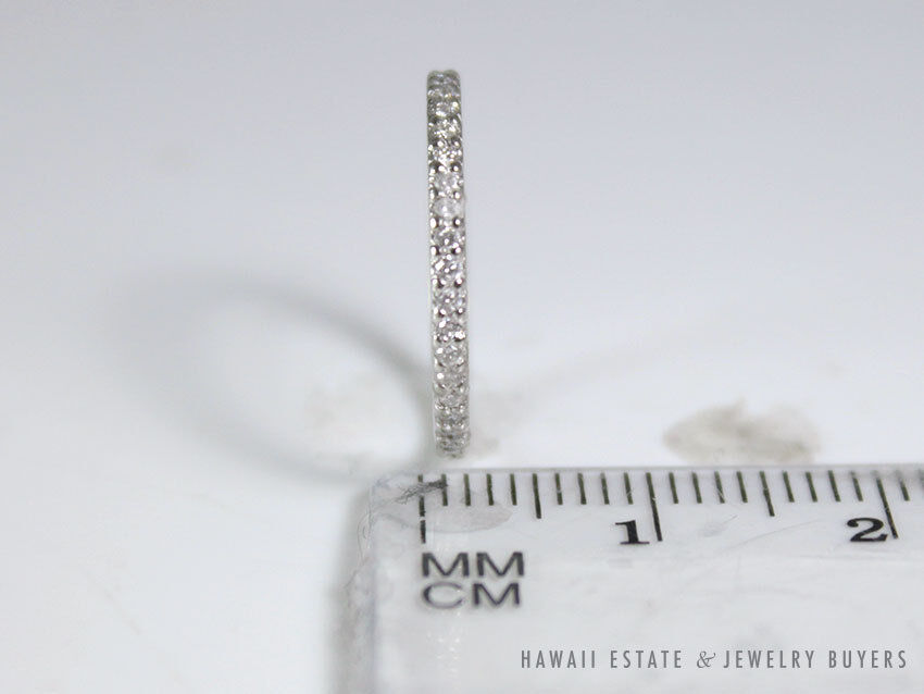 Michael B. Diamond Platinum Eternity Band Ring Size 3.75 - Image 10