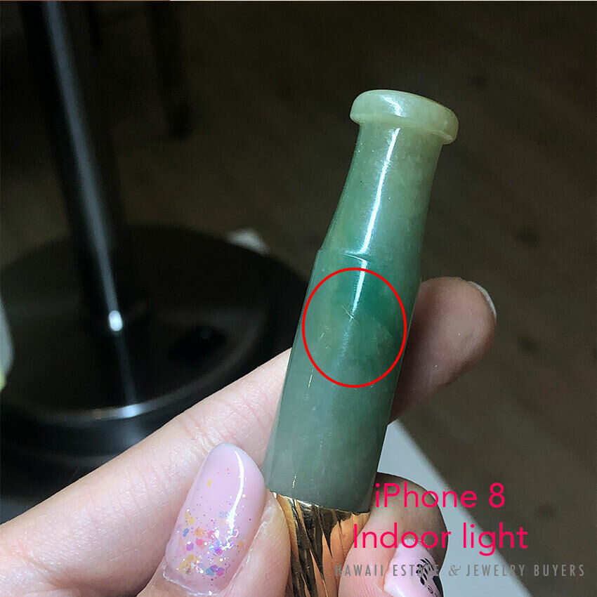 Vintage Jade 1ctw Natural Diamond 18K Yellow Gold Cigarette Holder - Image 3