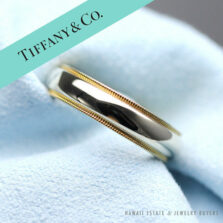 AUTHENTIC TIFFANY & CO. 18K YELLOW GOLD MILGRAIN WEDDING BAND RING 5MM (SZ 6.75)