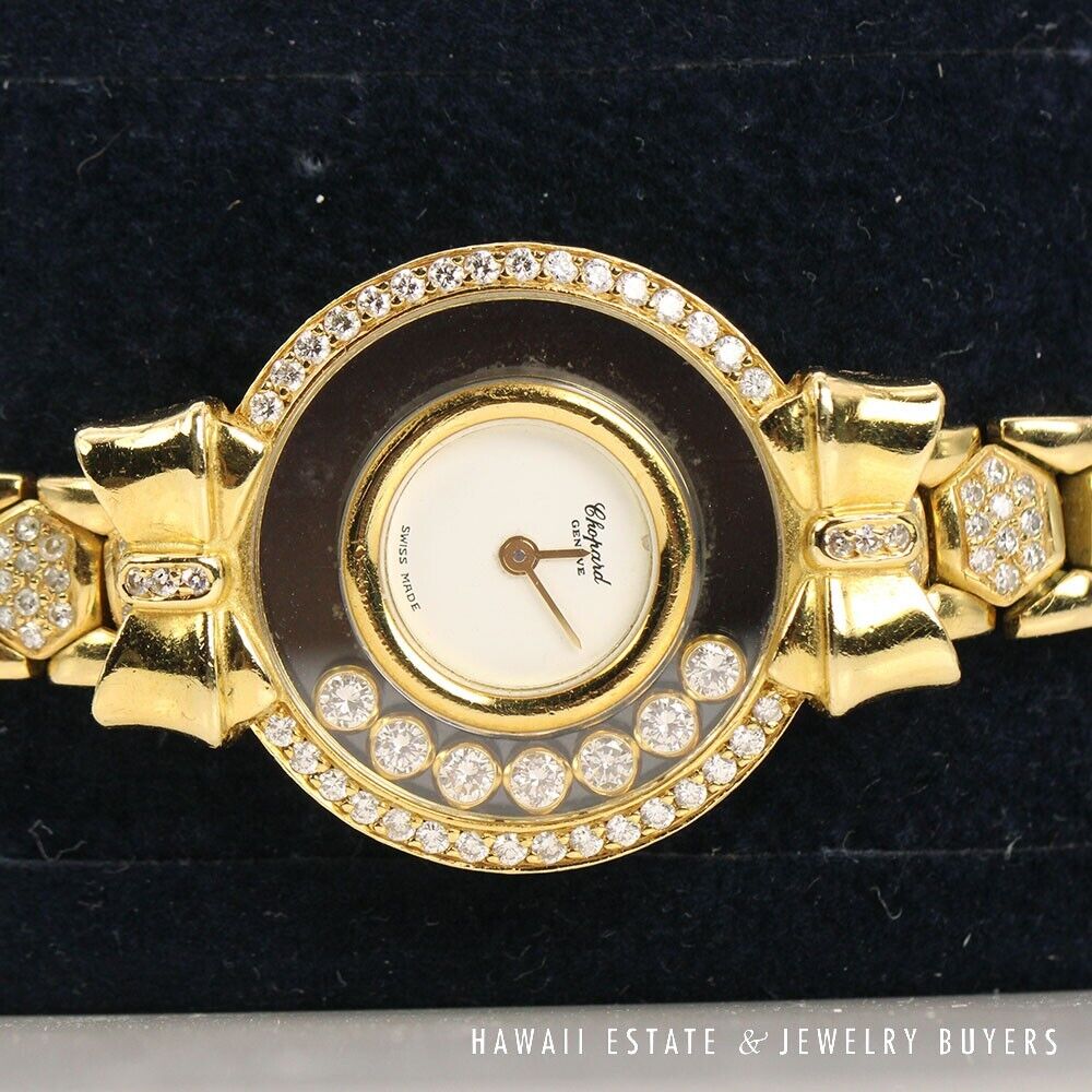 Chopard Happy Diamonds 18K Yellow Gold Ribbon Watch Ref 205336 - Image 6