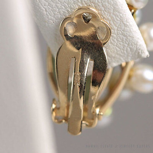 Close view of the back of an earring and its clip.
