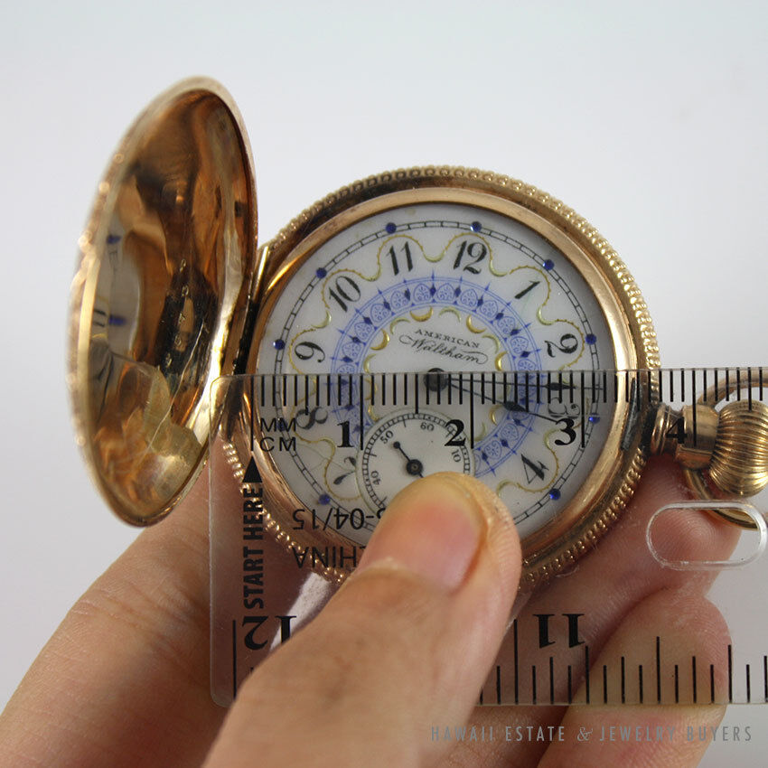 Antique 1898 American Waltham 14K Gold Hunter Case 41.5mm Pocket