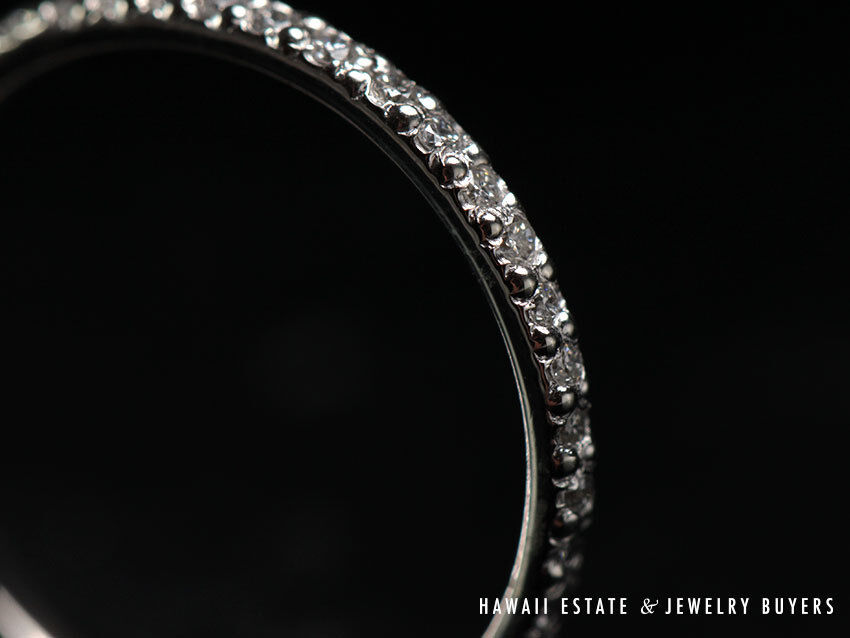 Michael B. Diamond Platinum Eternity Band Ring Size 3.75 - Image 6
