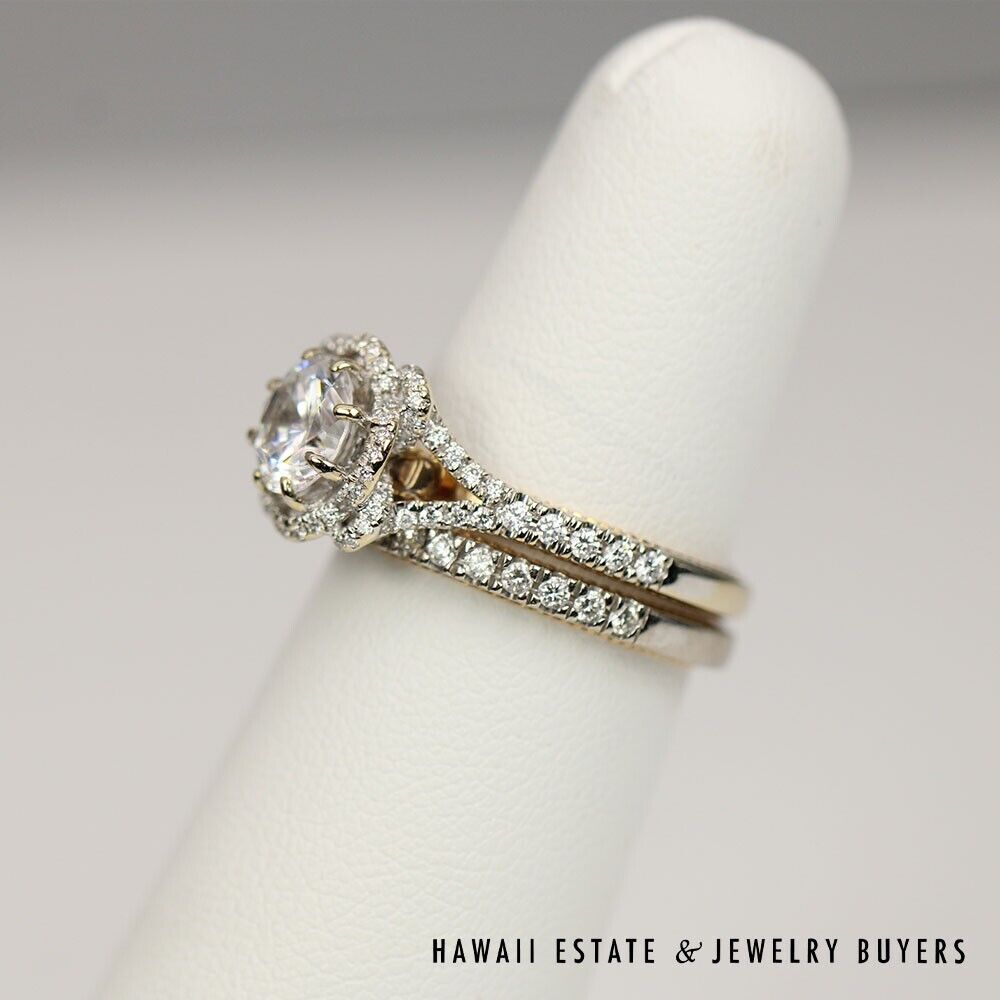 Verragio 18K White Rose Gold Diamond Semi Mount Wedding Set Size 6.25 with Box - Image 4