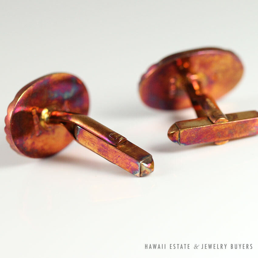 Garrard London 18K Yellow Gold Fluted Oval Men's Cuff Links - Image 2