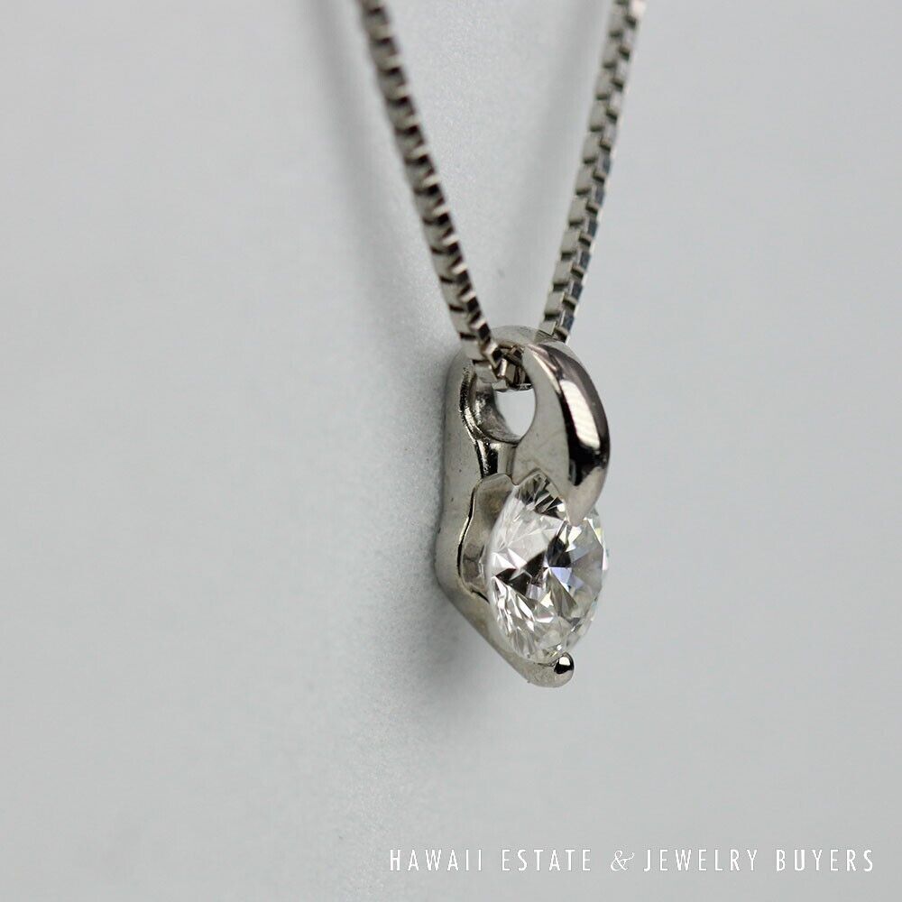 0.48CT Diamond Platinum Pendant 16" Necklace - Image 4