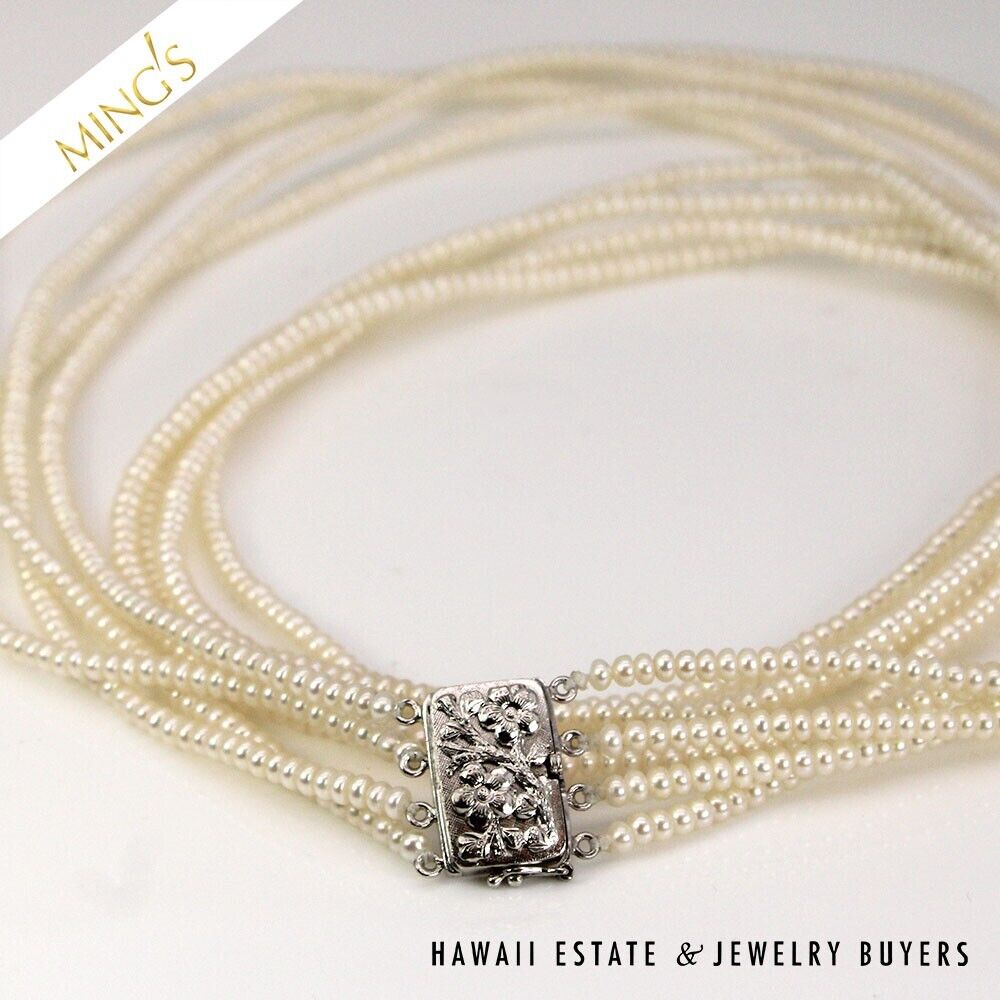 Ming's 4-Strand Freshwater Keishi Pearl 14K White Gold Necklace, 30" - Image 5