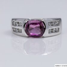 GIA 9.1g 14KWG 1.85ct SAPPHIRE 0.50ctw DIAMOND RING SIZE 6 