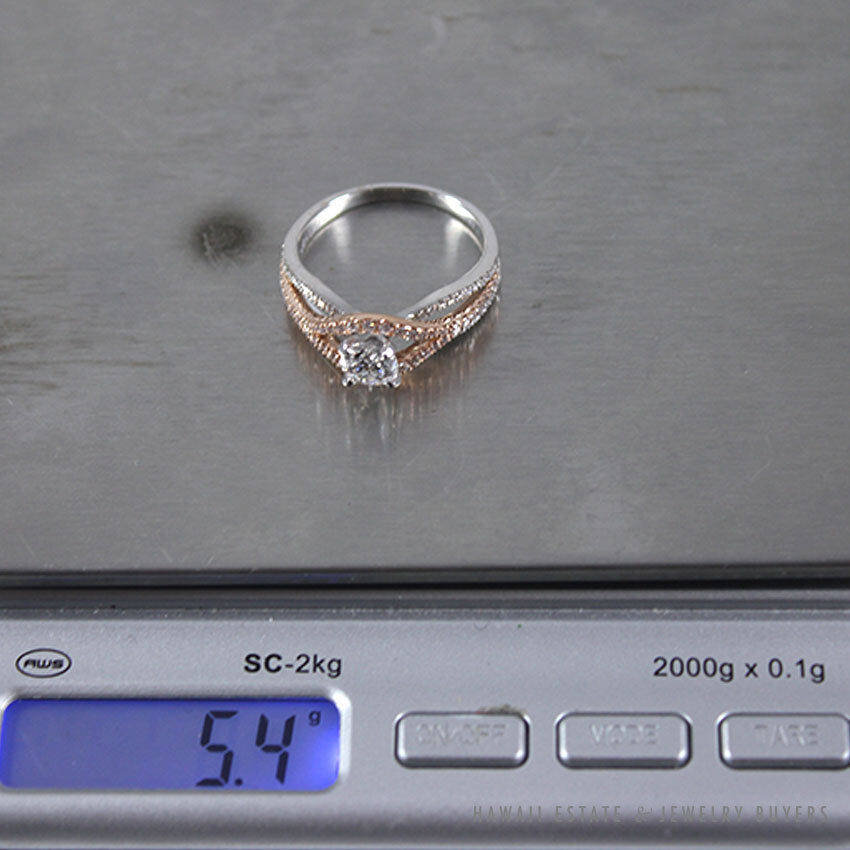 Scott Kay Two-Tone White & Rose Gold 14K & 18K Diamond Engagement Ring Size 8.5 - Image 12