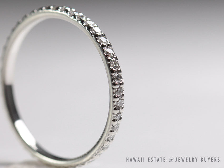 Michael B. Diamond Platinum Eternity Band Ring Size 3.75 - Image 3