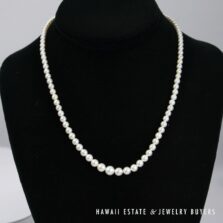 3.5-7mm Cultured Pearl Strand 18" Necklace with Sterling Clasp (unknotted),