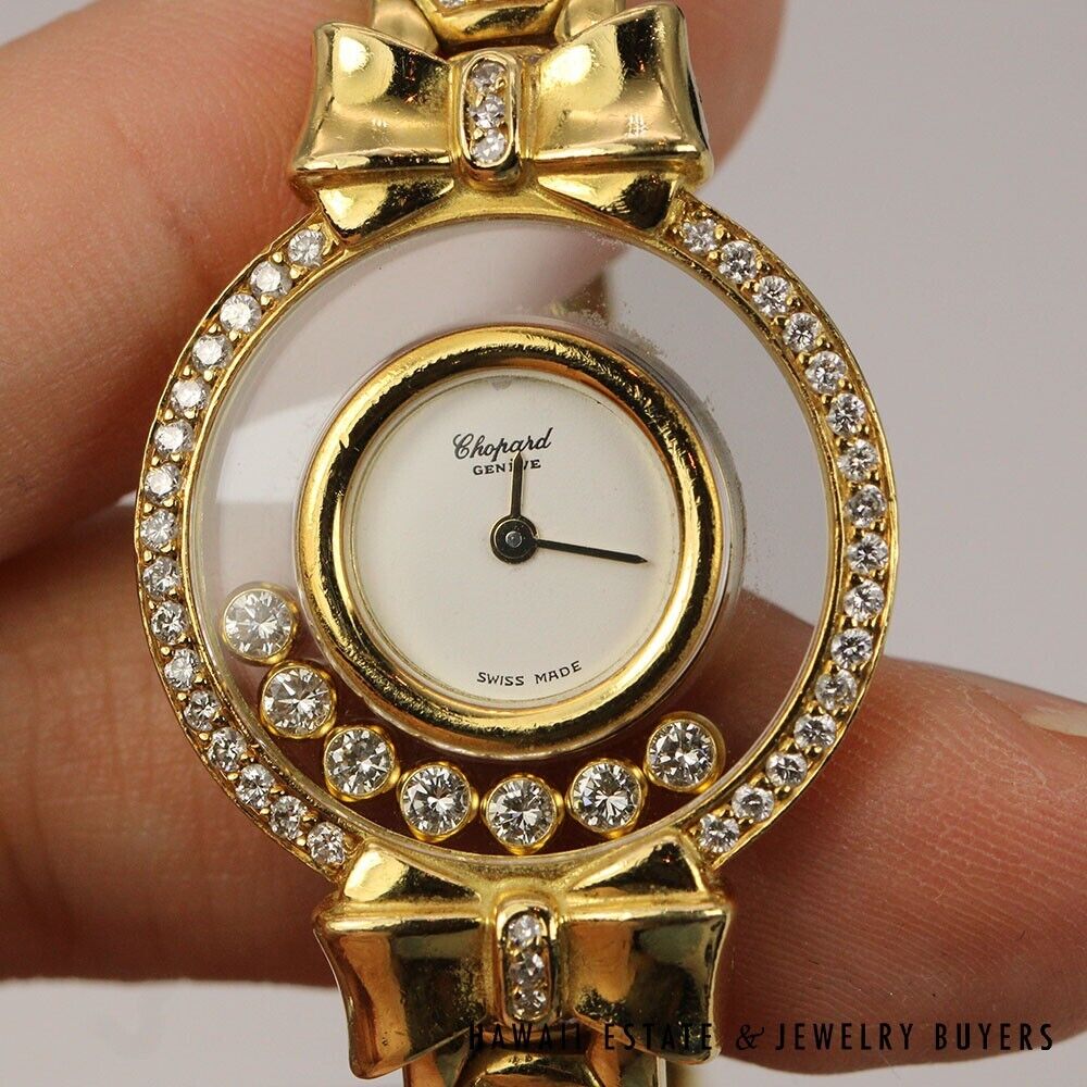 Chopard Happy Diamonds 18K Yellow Gold Ribbon Watch Ref 205336 - Image 12
