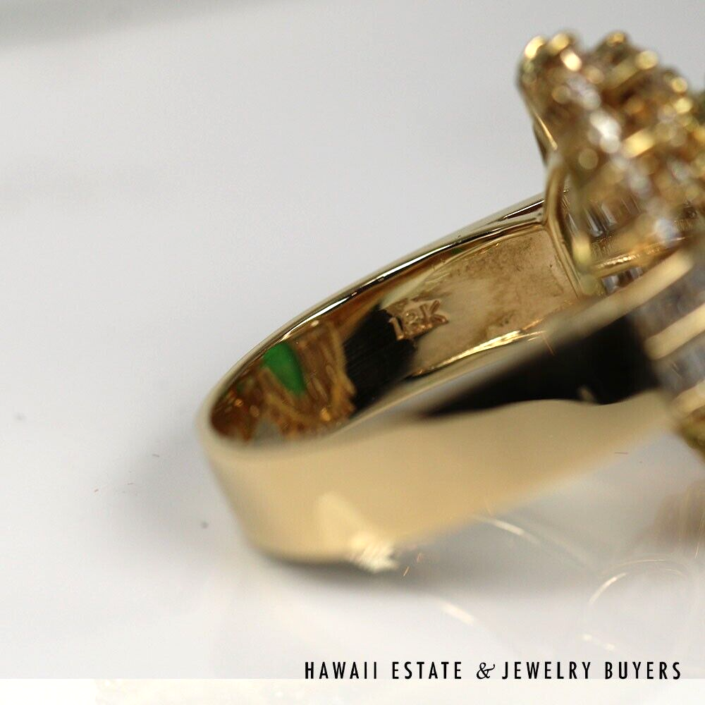 GIA Natural Imperial A Jadeite Jade Cab and 3.86ctw VS/GH Diamond 18K Ring - Image 5