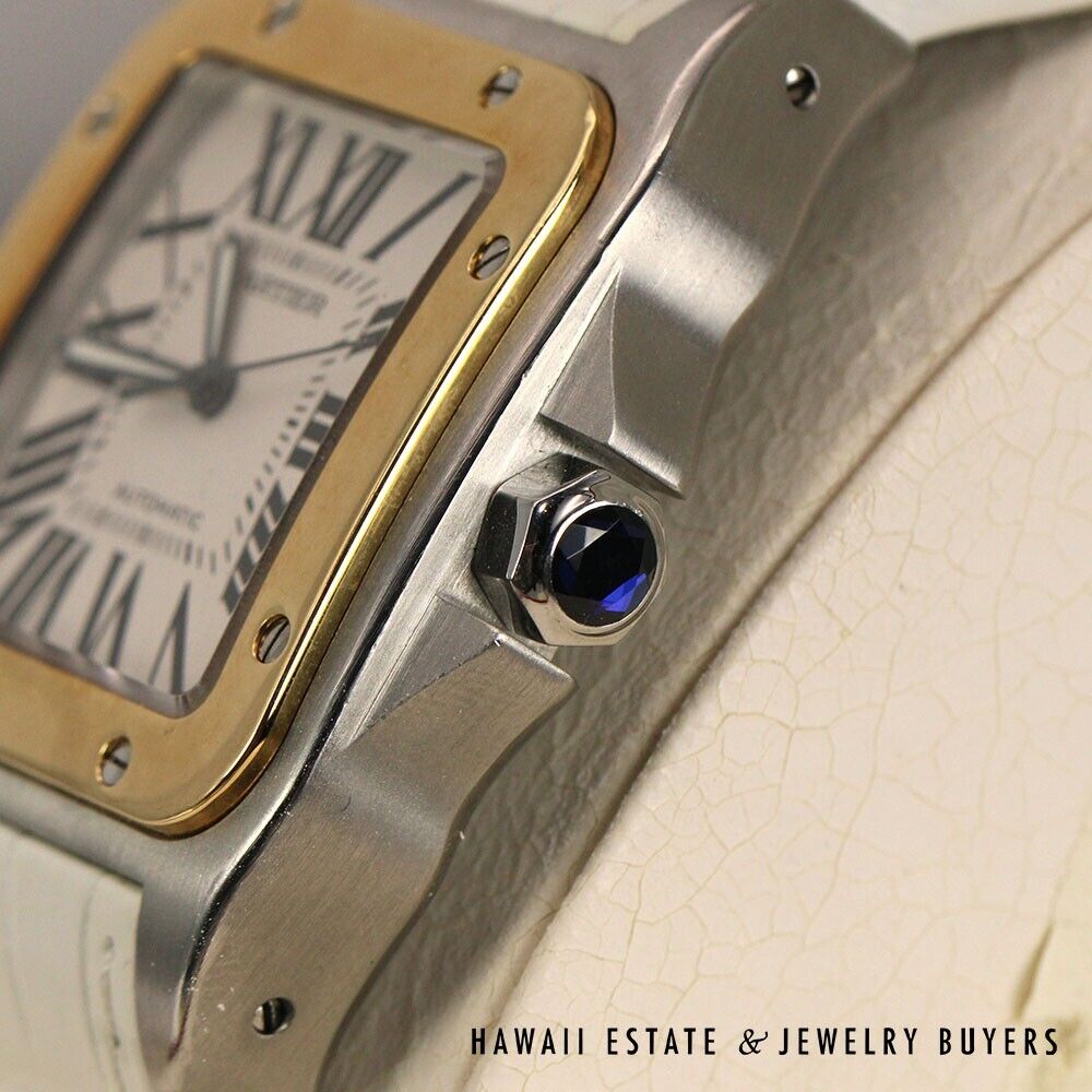Cartier Santos XL Two Toned Automatic Leather Strap Watch w/ Box & Papers - Image 10