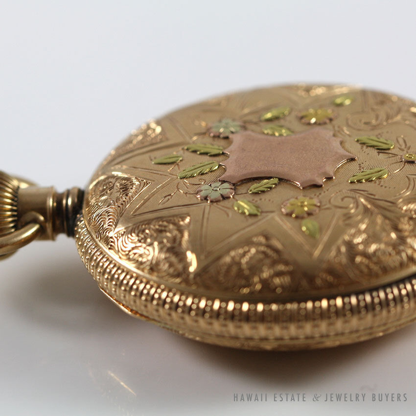 Antique 1898 American Waltham 14K Gold Hunter Case 41.5mm Pocket