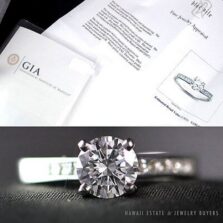 Blue Nile GIA Round Diamond Platinum Solitaire Engagement Ring Size 4