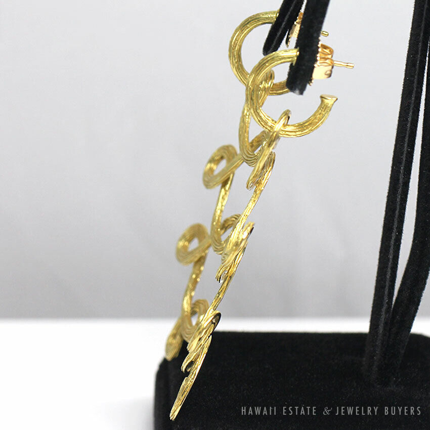 H. Stern Celtic Dunes Scrollwork 18K Yellow Gold Earrings & Pendant Set - Image 2